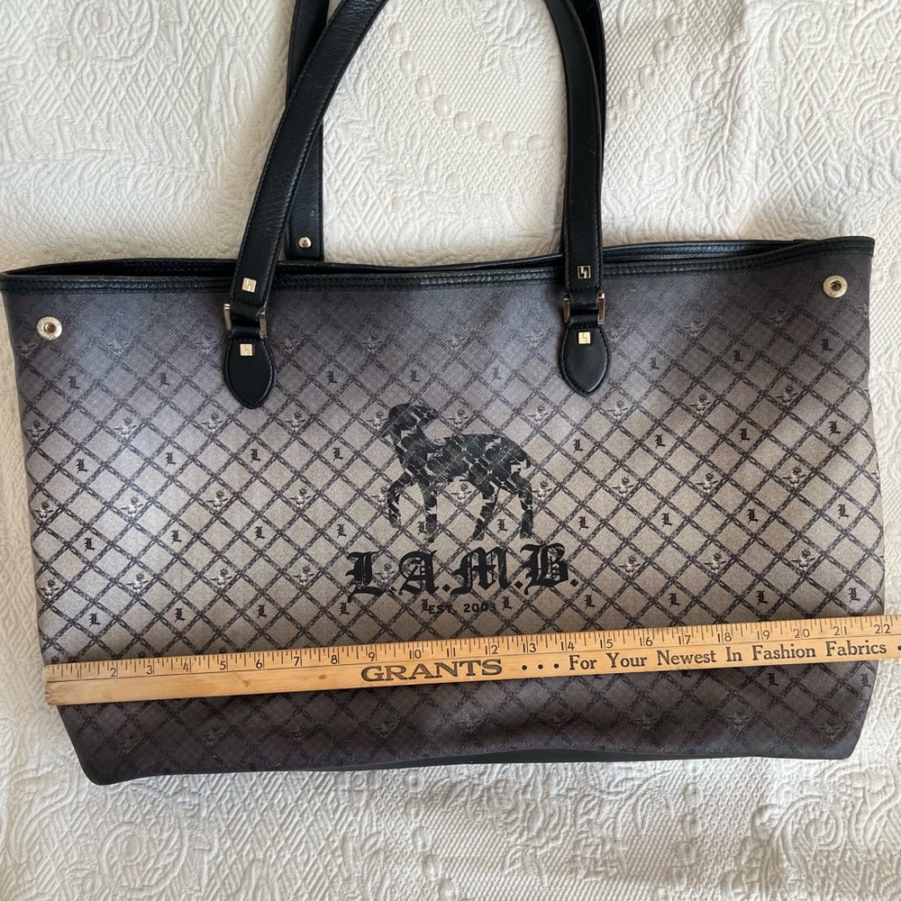 LAMB L.A.M.B large TOTE BAG Gwen Stefani sheep logo AUTHENTIC w/ dustbag - Picture 11 of 17